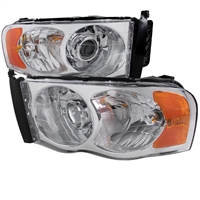 2002 - 2005 Dodge Ram 1500 Projector Headlights - Chrome