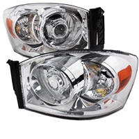 2006 - 2008 Dodge Ram 1500 Projector Headlights - Chrome