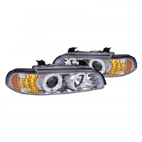 1997 - 2003 BMW 5-Series E39 Projector LED Halo Headlights - Chrome