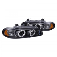 1997 - 2003 BMW 5-Series E39 Projector LED Halo Headlights - Black