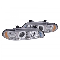 1997 - 2003 BMW 5-Series E39 Projector LED Halo Headlights - Chrome