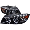 2006 - 2008 BMW 3-Series E90 Projector LED Halo Headlights - Black/Smoke