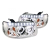 2005 - 2007 Ford Escape Projector DRL LED Halo Headlights - Chrome