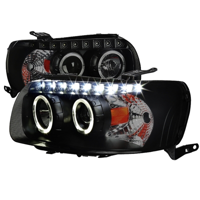 2005 - 2007 Ford Escape Projector DRL LED Halo Headlights - Black/Smoke