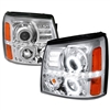 2002 - 2006 Cadillac Escalade Projector DRL LED Halo Headlights - Chrome