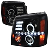 2002 - 2006 Cadillac Escalade Projector DRL LED Halo Headlights - Black/Smoke