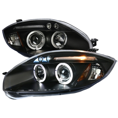 2006 - 2012 Mitsubishi Eclipse (Halogen Model) Projector LED Halo Headlights - Black