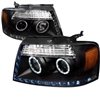 2004 - 2008 Ford F-150 Projector DRL LED Halo Headlights - Black