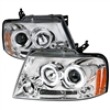 2004 - 2008 Ford F-150 Projector LED Halo Headlights - Chrome