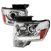 2009 - 2014 Ford F-150 Projector DRL Headlights - Chrome