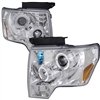 2009 - 2014 Ford F-150 Projector DRL LED Halo Headlights - Chrome