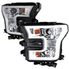 2015 - 2019 Ford F-150 Projector Light Bar DRL Headlights - Chrome