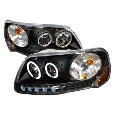 1997 - 2002 Ford Expedition Projector LED Halo Headlights - Black