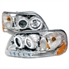 1997 - 2002 Ford Expedition Projector LED Halo Headlights - Chrome