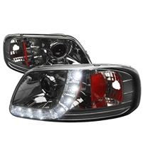 1997 - 2002 Ford Expedition Projector DRL Headlights - Smoke