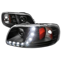 1997 - 2002 Ford Expedition Projector DRL Headlights - Black