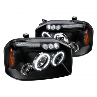2001 - 2004 Nissan Frontier Projector LED Halo Headlights - Black