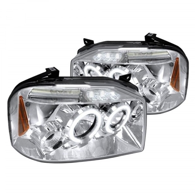 2001 - 2004 Nissan Frontier Projector LED Halo Headlights - Chrome