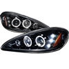1999 - 2005 Pontiac Grand AM Projector LED Halo Headlights - Black/Smoke