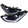 2011 - 2013 Hyundai Elantra Projector DRL Headlights - Black/Smoke
