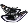 2011 - 2013 Hyundai Elantra Projector DRL Headlights - Black