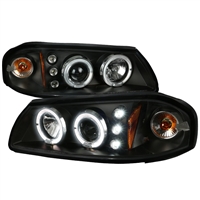 2000 - 2005 Chevy Impala Projector LED Halo Headlights - Black