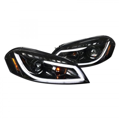 2006 - 2013 Chevy Impala Projector Light Bar DRL Headlights - Gloss Black