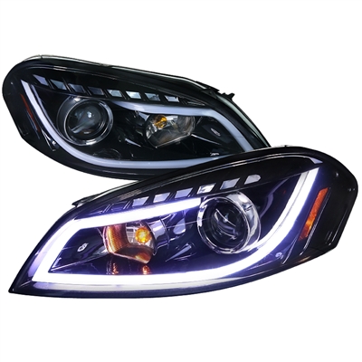 2006 - 2013 Chevy Impala Projector Light Bar DRL Headlights - Black/Smoke