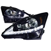 2006 - 2010 Lexus IS250 / IS350 (Halogen Model) Projector Switchback DRL Headlights - Black/Smoke