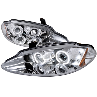 1998 - 2004 Dodge Intrepid Projector LED Halo Headlights - Chrome