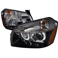 2005 - 2007 Dodge Magnum Projector LED Halo Headlights - Black