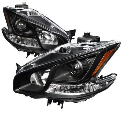 2009 - 2014 Nissan Maxima Projector Headlights - Black