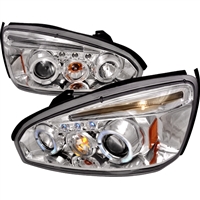 2004 - 2007 Chevy Malibu Projector LED Halo Headlights - Chrome
