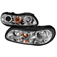 1997 - 2003 Chevy Malibu Projector LED Halo Headlights - Chrome