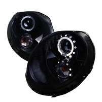 2007 - 2013 Mini Cooper HB Projector LED Halo Headlights - Black/Smoke