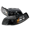 1999 - 2004 Ford Mustang Projector Headlights - Black