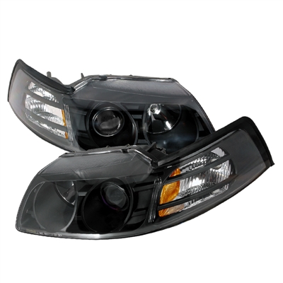 1999 - 2004 Ford Mustang Projector Headlights - Black