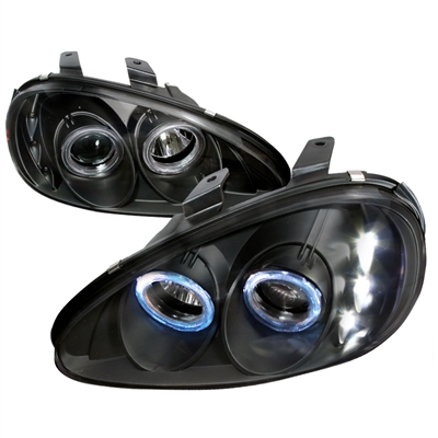 1992 - 1996 Mazda MX-3 Projector LED Halo Headlights - Black