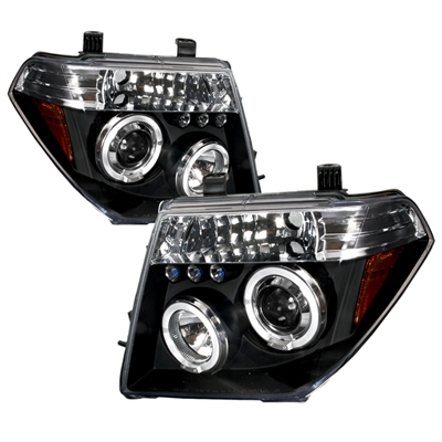 2005 - 2007 Nissan Pathfinder Projector LED Halo Headlights - Black