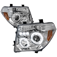 2005 - 2007 Nissan Pathfinder Projector LED Halo Headlights - Chrome