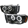 2002 - 2005 Dodge Ram 1500 Projector LED Halo Headlights - Black