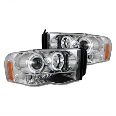 2003 - 2005 Dodge Ram 2500 Projector LED Halo Headlights - Chrome