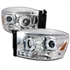 2006 - 2008 Dodge Ram 1500 Projector LED Halo Headlights - Chrome
