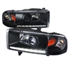 1994 - 2001 Dodge Ram 1500 Projector DRL Headlights - Black