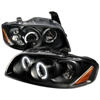 2004 - 2006 Nissan Sentra Projector LED Halo Headlights - Black