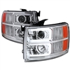 2007 - 2013 Chevy Silverado Projector Light Bar DRL Headlights - Chrome