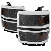 2014 - 2015 Chevy Silverado 1500 Projector Headlights - Smoke