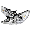 2011 - 2014 Hyundai Sonata Projector DRL Headlights - Chrome