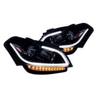 2010 - 2011 Kia Soul Projector Light Bar DRL Headlights - Black/Smoke
