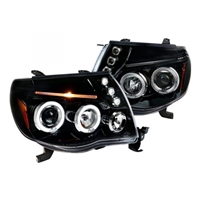 2005 - 2011 Toyota Tacoma Projector LED Halo Headlights - Black